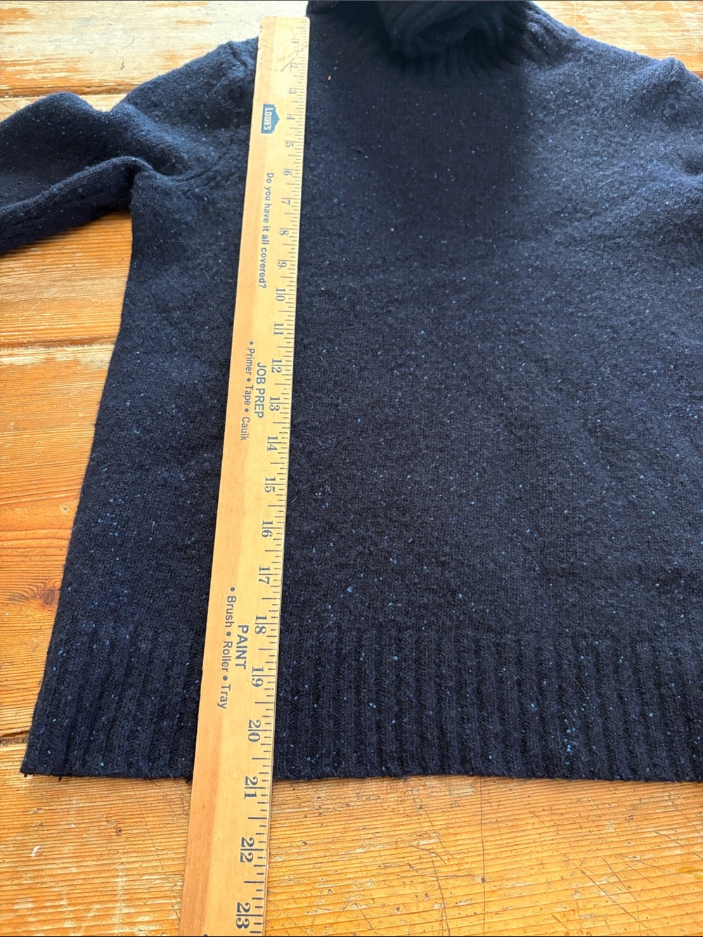 J Crew Navy Wool Cowl Neck Sweater Small Chunky Knit Minimalist - Picture 8 of 9